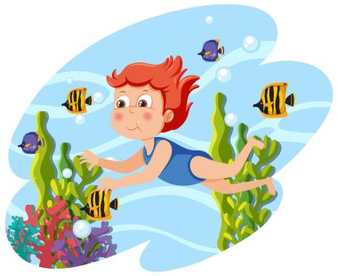 Suyun altına dalan bir kız.