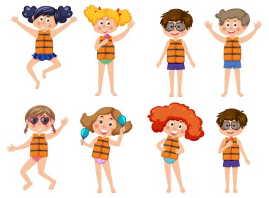 Yazlık çocuk karakterleri çizim