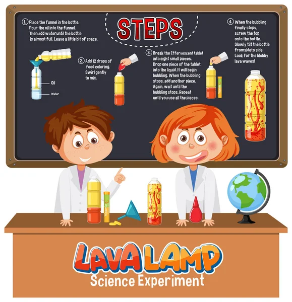 Illustration Des Wissenschaftlichen Experiments Lava Lampe — Stockvektor