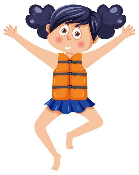 Happy Girl Summer Theme Illustration — Image vectorielle