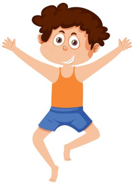 A boy dressed in summer theme illustration