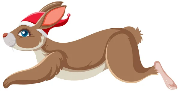 Cute Rabbit Cartoon Character Running Illustration — Stock Vector