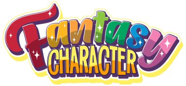 Pankart tasarımı illüstrasyonu için Fantasy Karakter metni
