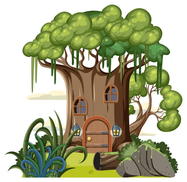 Fairytale House Cartoon Style Illustration — Vector de stock