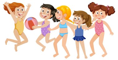 A group of summer kids illustration