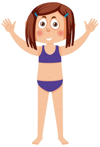Cute Girl Wearing Bikini Illustration — Vector de stock