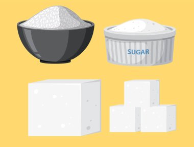 Set of sugar in differnt form illustration