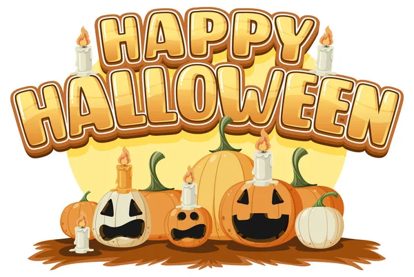Happy Halloween Festival Logo Design Illustration — Stock Vector