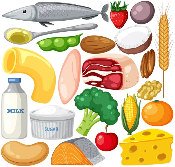 Τρόφιμα Λαχανικών Και Φρούτων Απρόσκοπτη Απεικόνιση Μοτίβο — Διανυσματικό Αρχείο