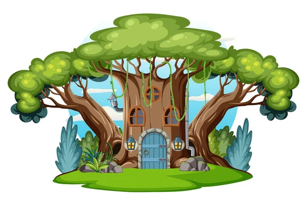 Fairytale House Cartoon Style Illustration — Vector de stock