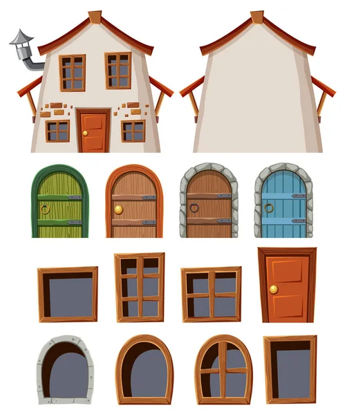 Set Fantasy House Illustration — Stockový vektor