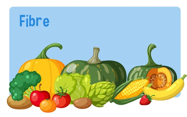 Fruit Vegetable Pile Background Illustration — Vettoriale Stock
