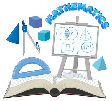 Math element icon cartoon illustration