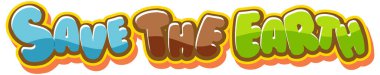 Save the earth text design illustration