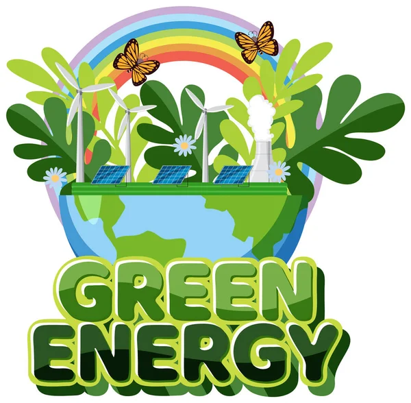 Green Energy Logo Banner Vector Illustration — Archivo Imágenes Vectoriales