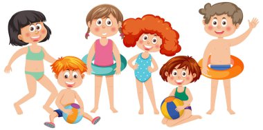 Yazlık çocuk karakterleri çizim