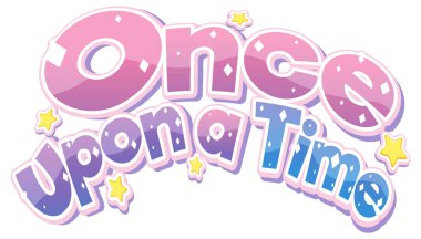 Bir zamanlar pankart tasarımı illüstrasyonu için zaman metni