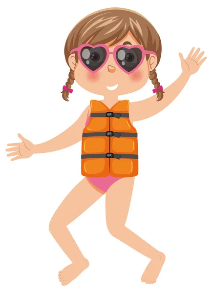 Happy Girl Summer Theme Illustration — Archivo Imágenes Vectoriales
