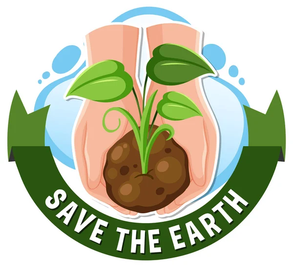 Earth Logo Banner Design Illustration — Vetor de Stock