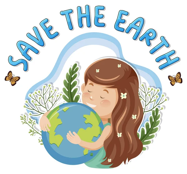 Earth Text Banner Poster Design Illustration — Vector de stock