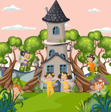 Masallardaki periler Orman çizimleri