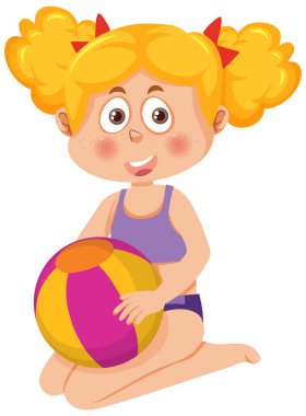 Summer kid cartoon character illustration