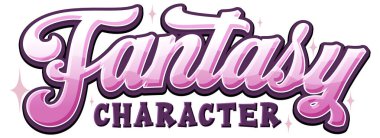 Sancak tasarımı illüstrasyonu için fantastik karakterler metni