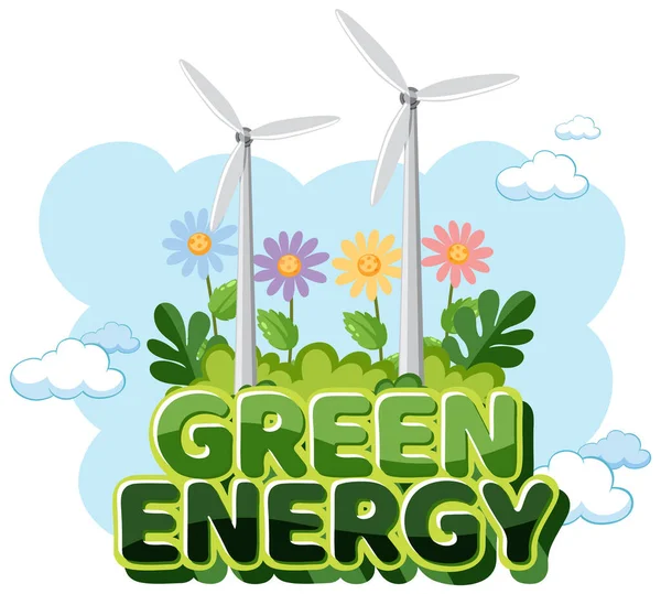 Groene Energie Logo Banner Vector Illustratie — Stockvector