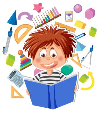 Matematik Kitap Illustration okuma çocuk