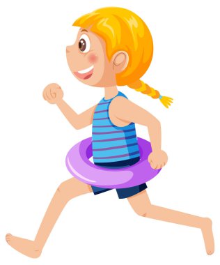 Yaz temalı resimde mutlu kız