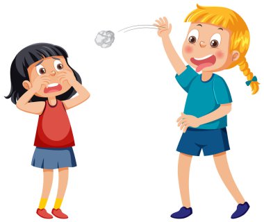 A girl get bullied by her friend illustration