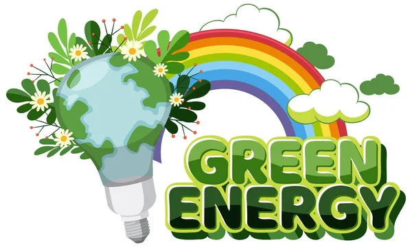 Green Energy Logo Banner Vektor Illustration — Stockvektor