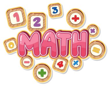 Math and number text banner illustration