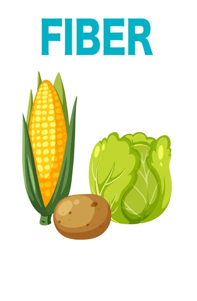 Corn Cabbage Potato Illustration — Stock Vector