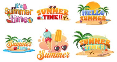 Set of summer element logo illustration
