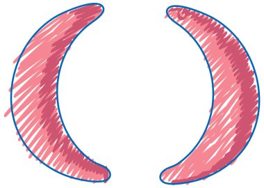 Math parentheses sign symbol in pencil colour sketch simple style illustration