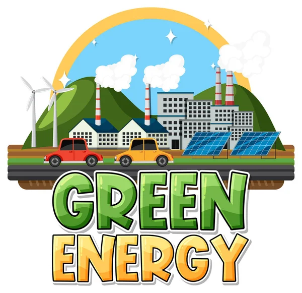 Alternatieve Groene Energie Vector Concept Illustratie — Stockvector