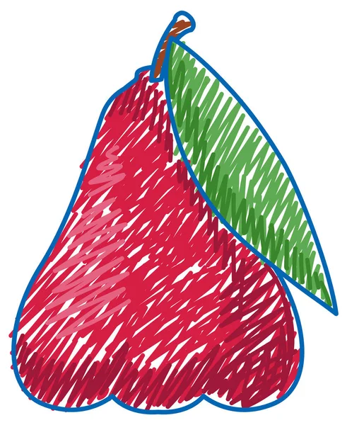 Rose Apple Pencil Colour Child Scribble Style Illustration — Stock vektor