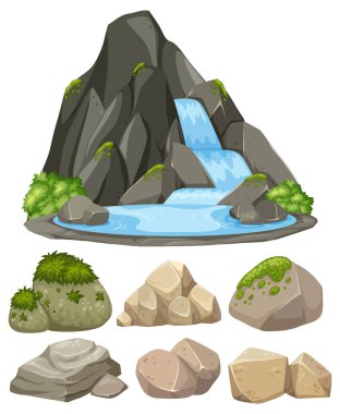 Nature element cartoon set illustration