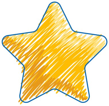 Star in pencil colour sketch simple style illustration