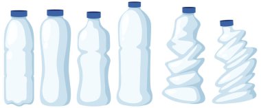 Isolated plastic bottles set illustration