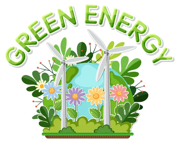 Alternative Green Energy Vector Concept Illustration — ストックベクタ