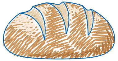 Bread in pencil colour sketch simple style illustration