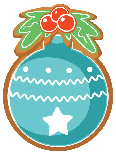 Boże Narodzenie Piernik Cookie Izolowane Ilustracja — Wektor stockowy
