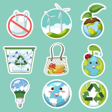 Ecology and environment icon theme illustration