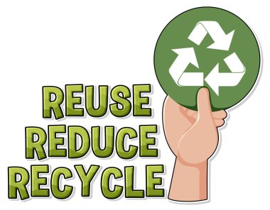 Reduce reuse recycle text logo banner illustration