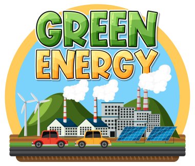 Alternative green energy vector concept illustration
