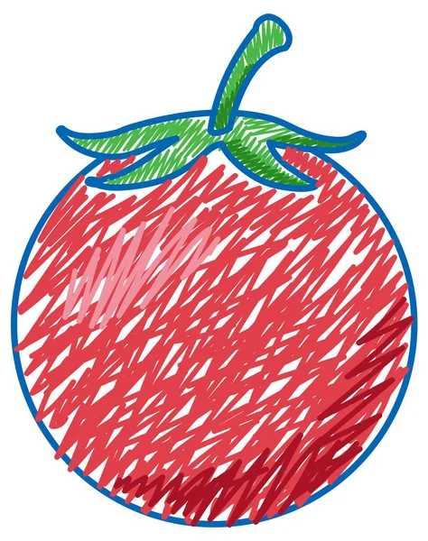 Tomato Pencil Colour Sketch Simple Style Illustration — Stock vektor