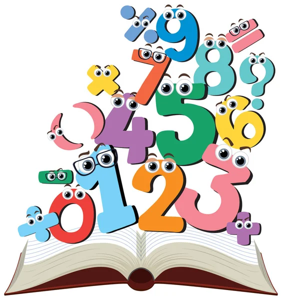 Math Number Open Book Icon Illustration — 图库矢量图片