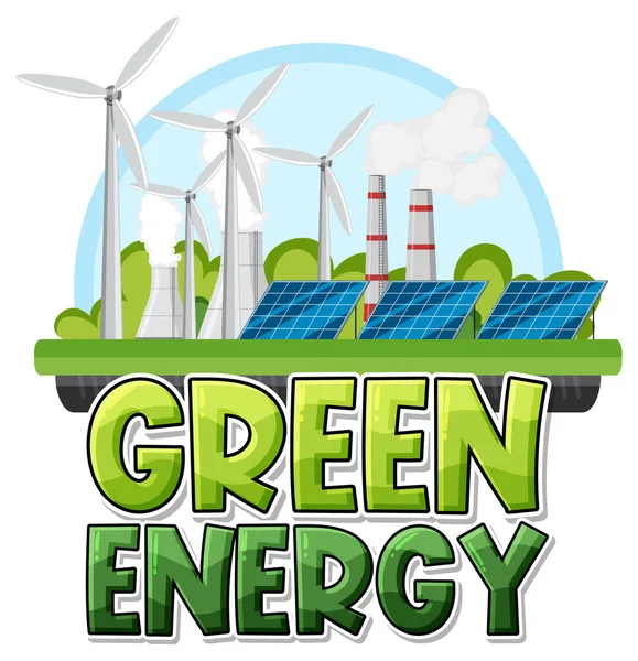 Alternative Green Energy Vector Concept Illustration — Stock Vector